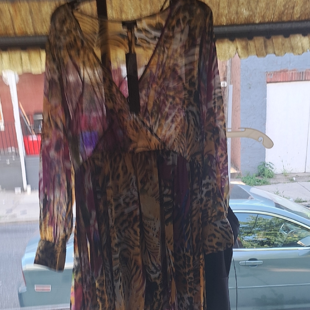 Animal Print Sheer Dress